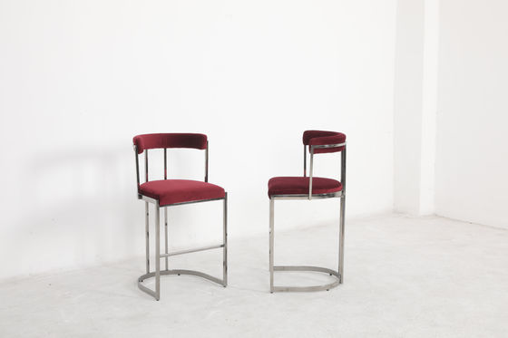 Indoor Fabric Bar Chair With Silver Or Bronze Stud Comfortable 1 Seater