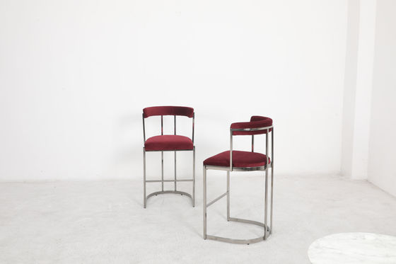 Indoor Fabric Bar Chair With Silver Or Bronze Stud Comfortable 1 Seater