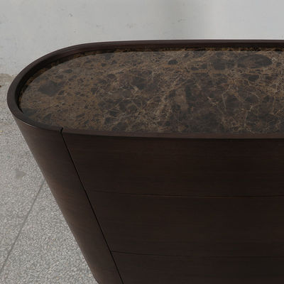 Modern Customized Cabinet Console Table With Natural Mable Tops Drawers Cupboard