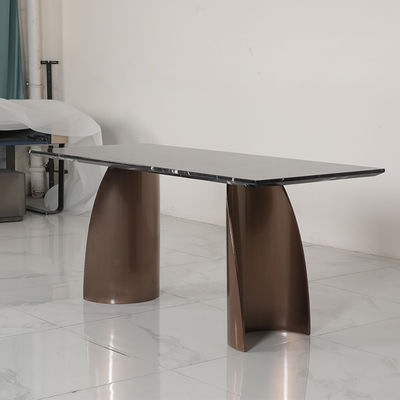 Satin Finish Modern Marble Dining Table Dining Room / Hotel Furniture