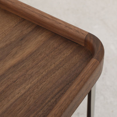 Oak Veneer Trolley Table Natural Wood Top Solid Wood  Legs Side Table