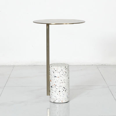 Satin Finish Round Stainless Steel Side Table For Bed Room