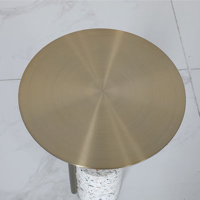 Satin Finish Round Stainless Steel Side Table For Bed Room