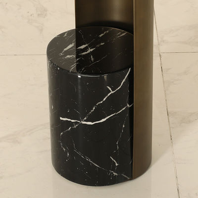 Natural Marble Top Side Table Stainless Steel Matt Gold