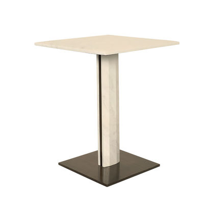 Square Stainless End Table / Marble Side Table Small