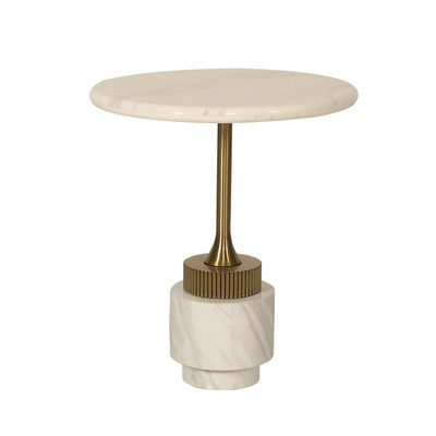 Artificial Marble Top Stainless Side Table For Bed Room