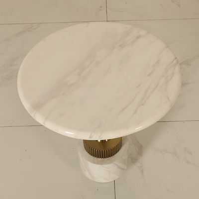 Artificial Marble Top Stainless Side Table For Bed Room