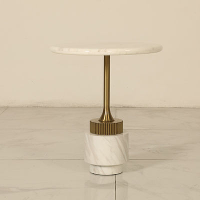 Artificial Marble Top Stainless Side Table For Bed Room