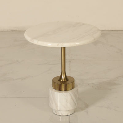 Artificial Marble Top Stainless Side Table For Bed Room