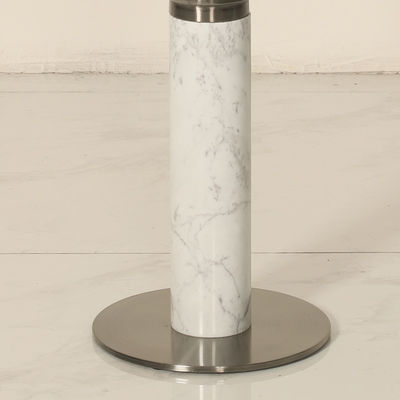 Satin Finish Natural Marble Top Stainless Steel End Table Metal