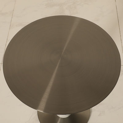 Satin Finish Natural Marble Top Stainless Steel End Table Metal