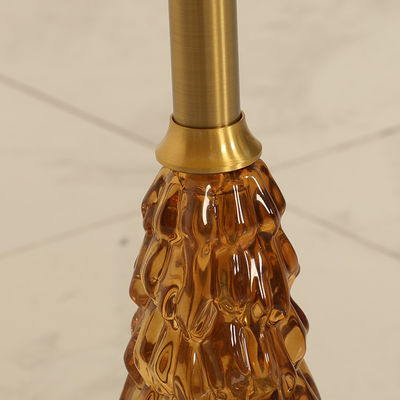 Wave Tea Color Glasss Top Unique Design Shiny Finish Stainless Steel End Table Gold Metal Base